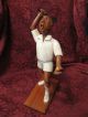 ~ Vintage Romer Wood Carved Tennis Player ~ Italy ~ Collectible ~ Tennis ~ Carved Figures photo 3