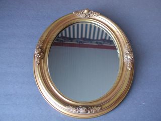 Antique Gesso Oval Acorn Mirror - Shabby Cottage Chic,  Romantic,  Old Fashioned photo