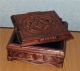 Rare Exclusive Casket Carving Wood Masonic For Jewelry Boxes photo 2