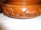 Vintage Hand Carved Teak Wood Bowl With Matching Wood Spice Bowls Ornate Carving Bowls photo 2