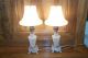 Pr.  Art Deco Glass Table Lamps Satin Glass Shades Ready To Use Lamps photo 1