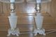 Pr.  Art Deco Glass Table Lamps Satin Glass Shades Ready To Use Lamps photo 3