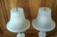 Pr.  Art Deco Glass Table Lamps Satin Glass Shades Ready To Use Lamps photo 5