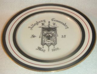 Antique 1906 Thos Maddock ' S Sons Allegheny Penna Commandery Plate photo