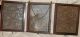 Antique Ship Captain ' S Mirror Tri - Fold Tooled Leather Lotus Blossom Nautical Mirrors photo 5