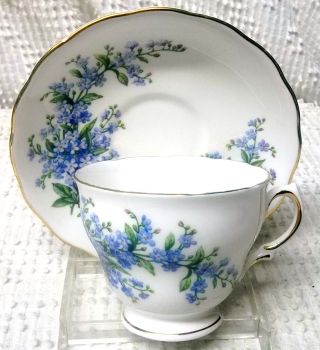 Vintage English Royal Vale Cup & Saucer By Ridgway Blue Forget - Me - Nots photo