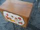 Vintage Wood Dovetailed Recipe Box W Painted Decal & Blank Recipe Cards Boxes photo 4