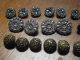 Antique Vintage Black Glass Decorated Buttons Old Sewing Box Estate Victorian Other Glass photo 1