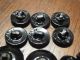 Antique Vintage Black Glass Decorated Buttons Old Sewing Box Estate Victorian Other Glass photo 5