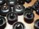 Antique Vintage Black Glass Decorated Buttons Old Sewing Box Estate Victorian Other Glass photo 6