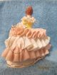 Vtg Dresden Art Made In Germany Ballerina Figurine Pink & White Lace ~crown W/ R Figurines photo 3