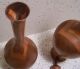 1968 Signed Lathe Turned Wood Lidded Decanter Shaped Vases Tall 15 Inches Other photo 4