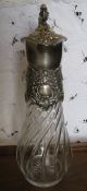 Crystal Wine Decanter With Solid 800 Silver Hallmarked - Circa 1890 Decanters photo 2