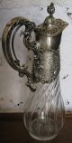 Crystal Wine Decanter With Solid 800 Silver Hallmarked - Circa 1890 Decanters photo 5