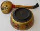 Antique Soviet Russian Hand Made & Painted Spoon And Bowl,  Russia Bowls photo 4