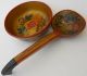 Antique Soviet Russian Hand Made & Painted Spoon And Bowl,  Russia Bowls photo 7