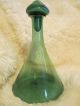 Lovely Vintage Antique Hand Blown 1950 ' S Green Glass Decanter & Stopper Blenko ? Decanters photo 2