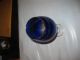 Antique Hand Painted Spiral Stemware Glass,  Cobalt Blue,  Guilded Stemware photo 1