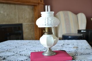 Vintage Personal Oil Lamp,  1937 (approx. ),  Embossed Glass photo