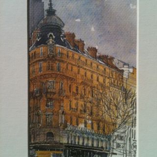 Paris Watercolor Print - Cafe De La Rotonde - Pierre Deux photo