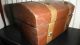 Older All Wood And Brass Humpback Camelback Treasure Chest Wooden Box Boxes photo 7