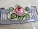 4 Antique H & R Johnson Cristal Ceramic Tiles Embossed Rose Floral Design Engl. Tiles photo 2