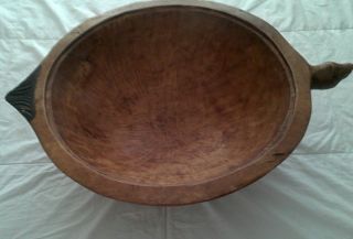 Very Rare Handcarved Wooden Turtle Bowl.  Huge 22 1/2 Inches photo