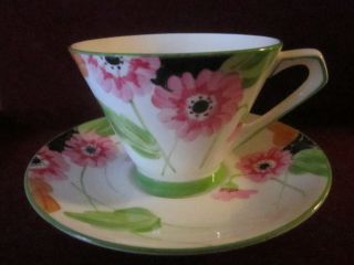 Art Deco Hand Painted Floral Design Cup And Saucer Salon China By Salt & Nixon photo