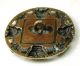 Antique Pierced Brass Button 4 Gargoyles Design With Cut Steel Accents Buttons photo 1