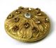 Deluxe Antique Brass Button Covered With Prongset Glass Accents Lg Sz Buttons photo 1