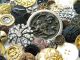 102 Antique Vintage Metal Buttons Victorian Cut Steel Old Steels Brass Picture Buttons photo 3