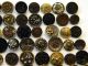 100 Antique & Vintage Metal Buttons Victorian Cut Steel Old Brass Picture Tinies Buttons photo 2