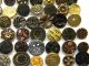 100 Antique & Vintage Metal Buttons Victorian Cut Steel Old Brass Picture Tinies Buttons photo 3