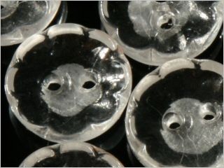 24 Czech Vintage Doll Clear Glass Buttons Flower 11 Mm photo