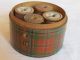 Antique 4 Spool Thread Container Holder Round Wood Box Dispenser Plaid Baskets & Boxes photo 2