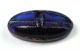 Antique Cobalt Glass Button Oval W/ Intaglio Floral & Gold Luster Buttons photo 2