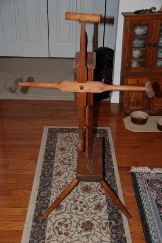 Antique Wool Skein Spinning Wheel photo