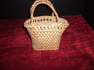 Antique Basket With Two Woven Handles Unusual Size Olde Cape Cod Primitive photo