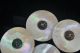 4 Antique Shell Buttons Cream Iridescent Mother Of Pearl With Brass Shank 22 Buttons photo 1
