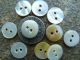 Antique Mother Of Pearl White Center Doulbe Hole Buttons 40 Count Buttons photo 1