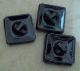 Three Vintage Faceted Jet Black Glass Sewing Buttons Buttons photo 1