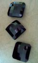 Three Vintage Faceted Jet Black Glass Sewing Buttons Buttons photo 2
