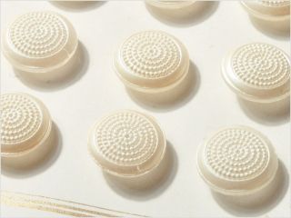 Card (48) 13 Mm 40´s Vintage Czech Sewing Fancy Faux Pearl Glass Buttons photo