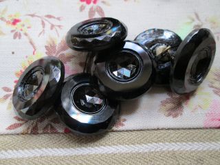 Antique Black Glass Buttons/french Jet photo
