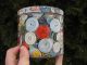 Antique 700 Buttons Guarateed Advertising Washable Sewing Container Tea Tin Buttons photo 5