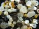 Antique Mother Of Pearl Buttons 80+ Count Mixed Bag Buttons photo 1