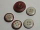 Vintage China Button Lot Brown Rims Wide & Dbl Band Buttons photo 1