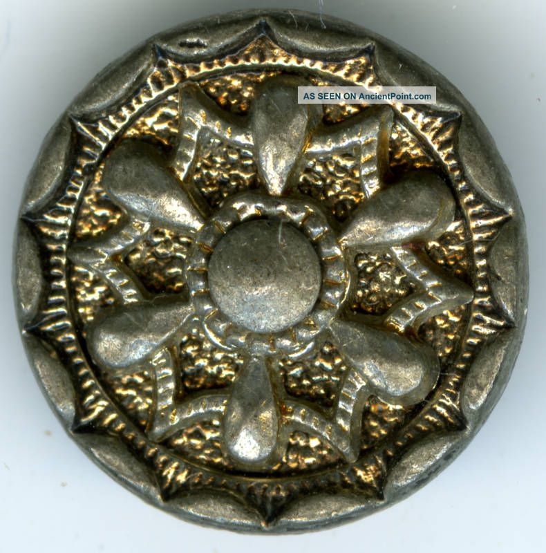 Antique Metal Buttons (5),  Silver? C 1860s? Buttons photo