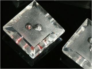 Czech Art Deco Faceted Vtg Square Frost Glass Buttons photo