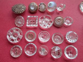 Lot Antique/vintage Glass Buttons For Dolls Or Projects photo